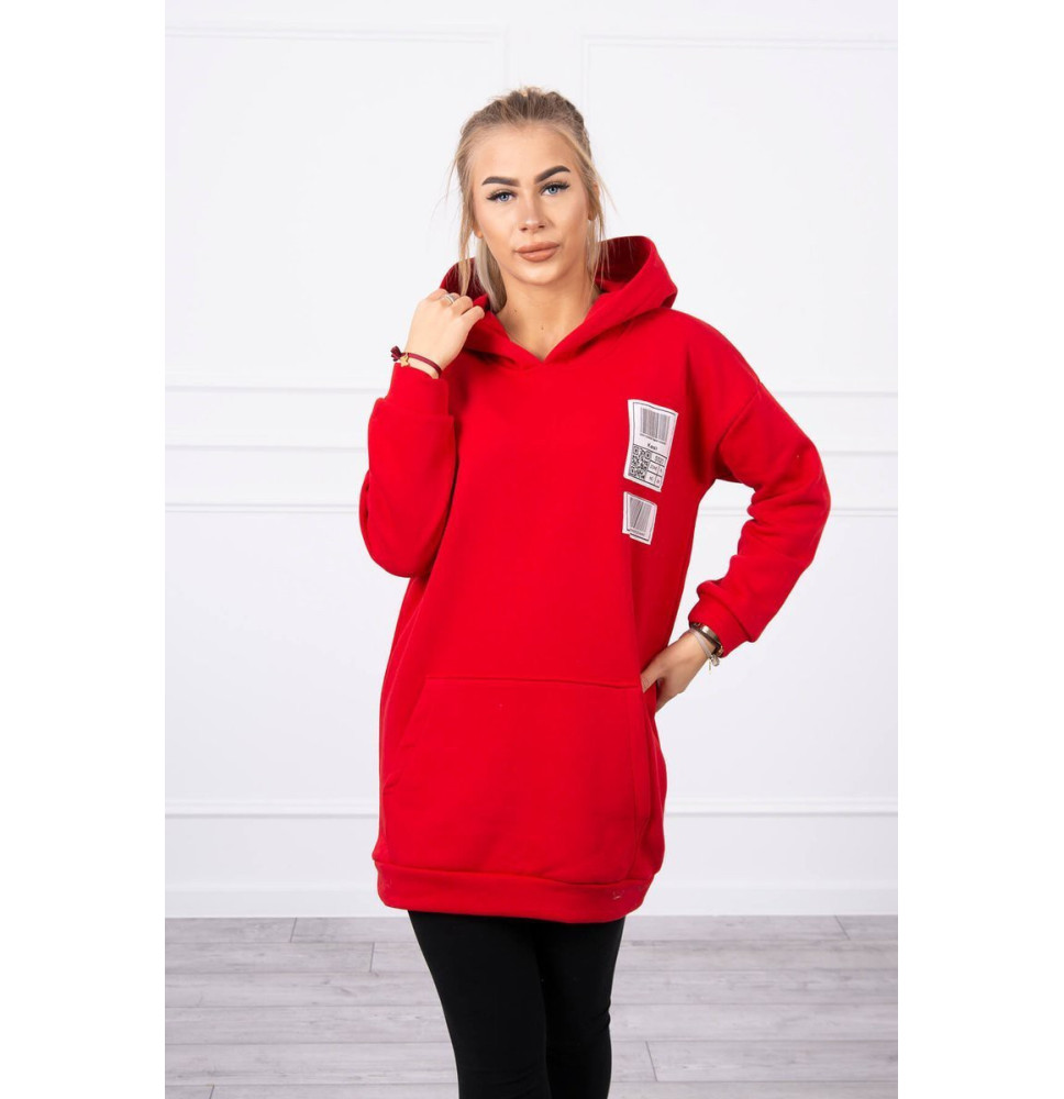 Női kapucnis zsebek MI9147 piros