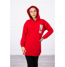 Női kapucnis zsebek MI9147 piros