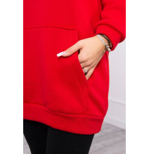 Női kapucnis zsebek MI9147 piros