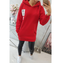 Női kapucnis zsebek MI9147 piros