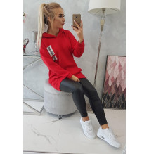 Női kapucnis zsebek MI9147 piros