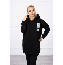 Női kapucnis zsebek MI9147 fekete