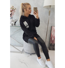 Női kapucnis zsebek MI9147 fekete