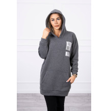 Női kapucnis zsebek MI9147 grafit