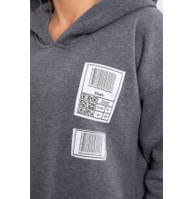 Női kapucnis zsebek MI9147 grafit