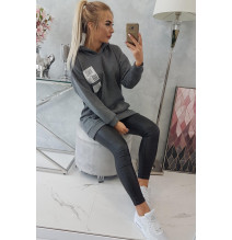 Női kapucnis zsebek MI9147 grafit