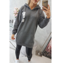 Női kapucnis zsebek MI9147 grafit