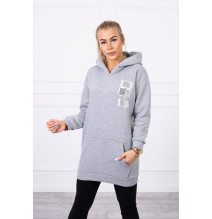 Női kapucnis zsebek MI9147 szürke