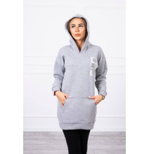 Női kapucnis zsebek MI9147 szürke