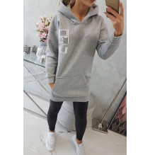 Női kapucnis zsebek MI9147 szürke