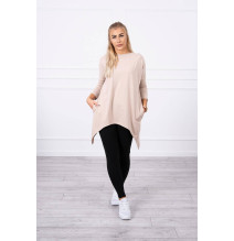 Női pulóver MI9139 bézs