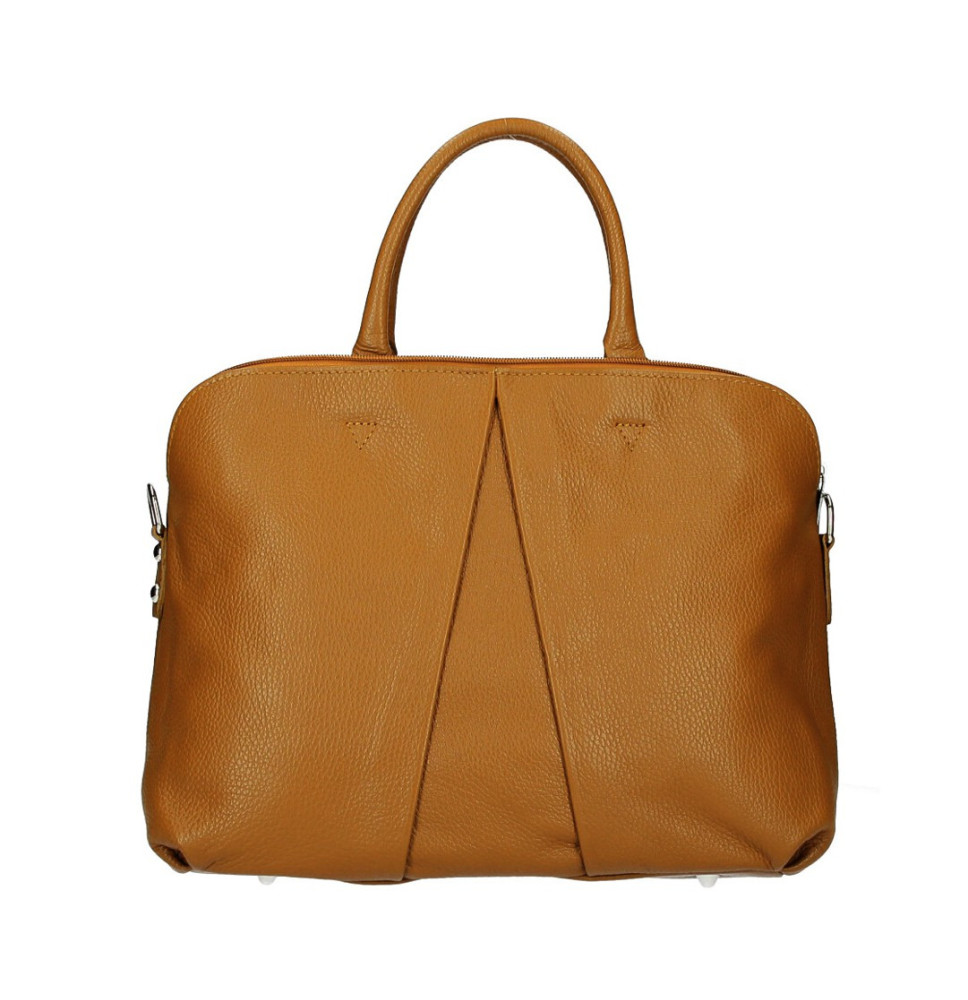 Bőr kézitáska MI87 konyak Made in Italy
