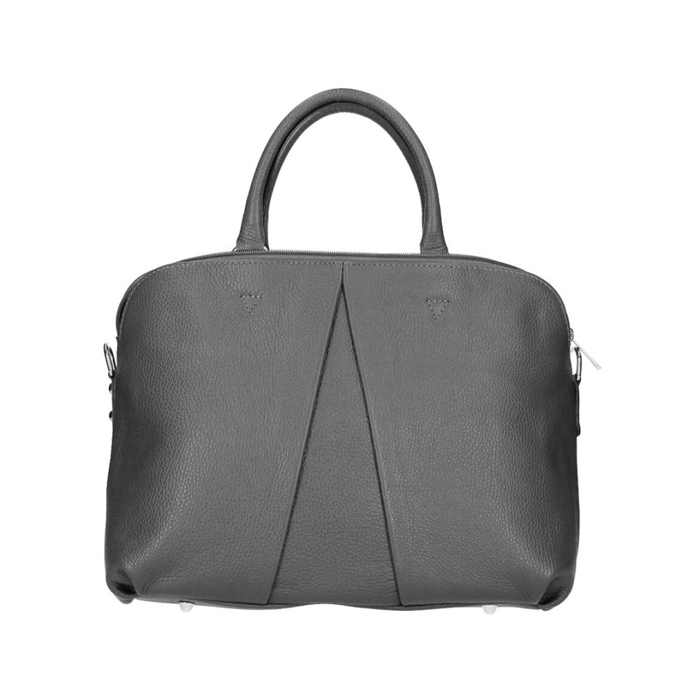 Bőr kézitáska MI87 sötét szürke Made in Italy