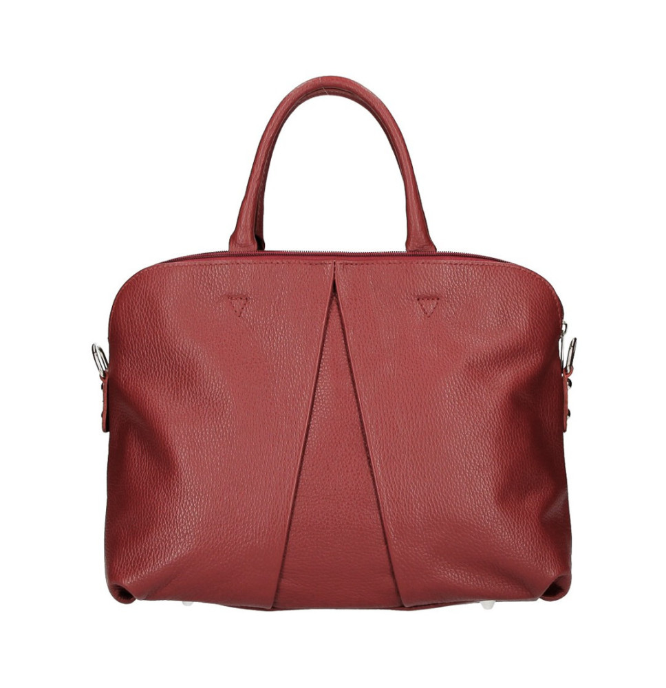 Bőr kézitáska MI87 sötét vörös Made in Italy