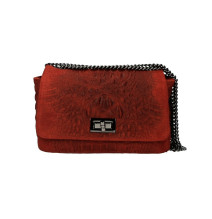 Olasz bőr táska nyomtatás krokodil 439 sötétvörös