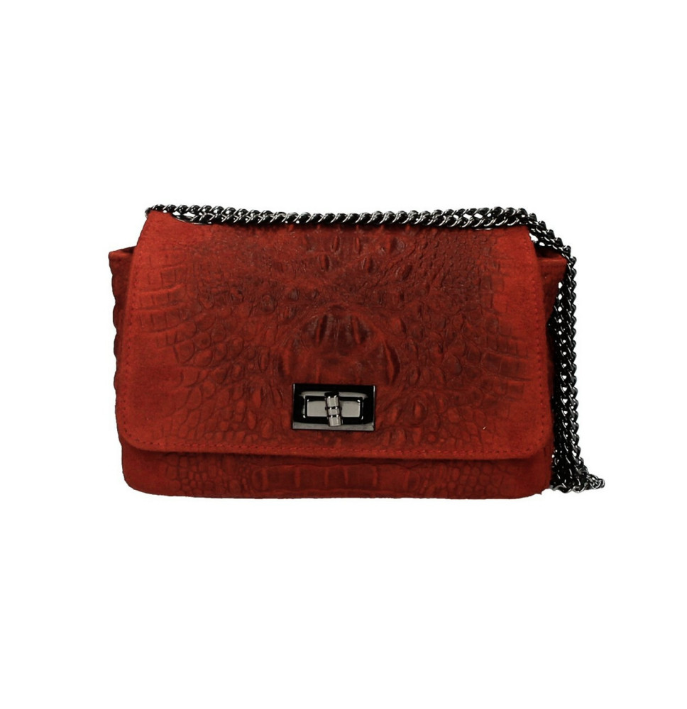 Olasz bőr táska nyomtatás krokodil 439 sötétvörös