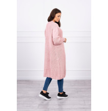 Női kardigán hosszú kardigán MI2019-2 por rózsaszín