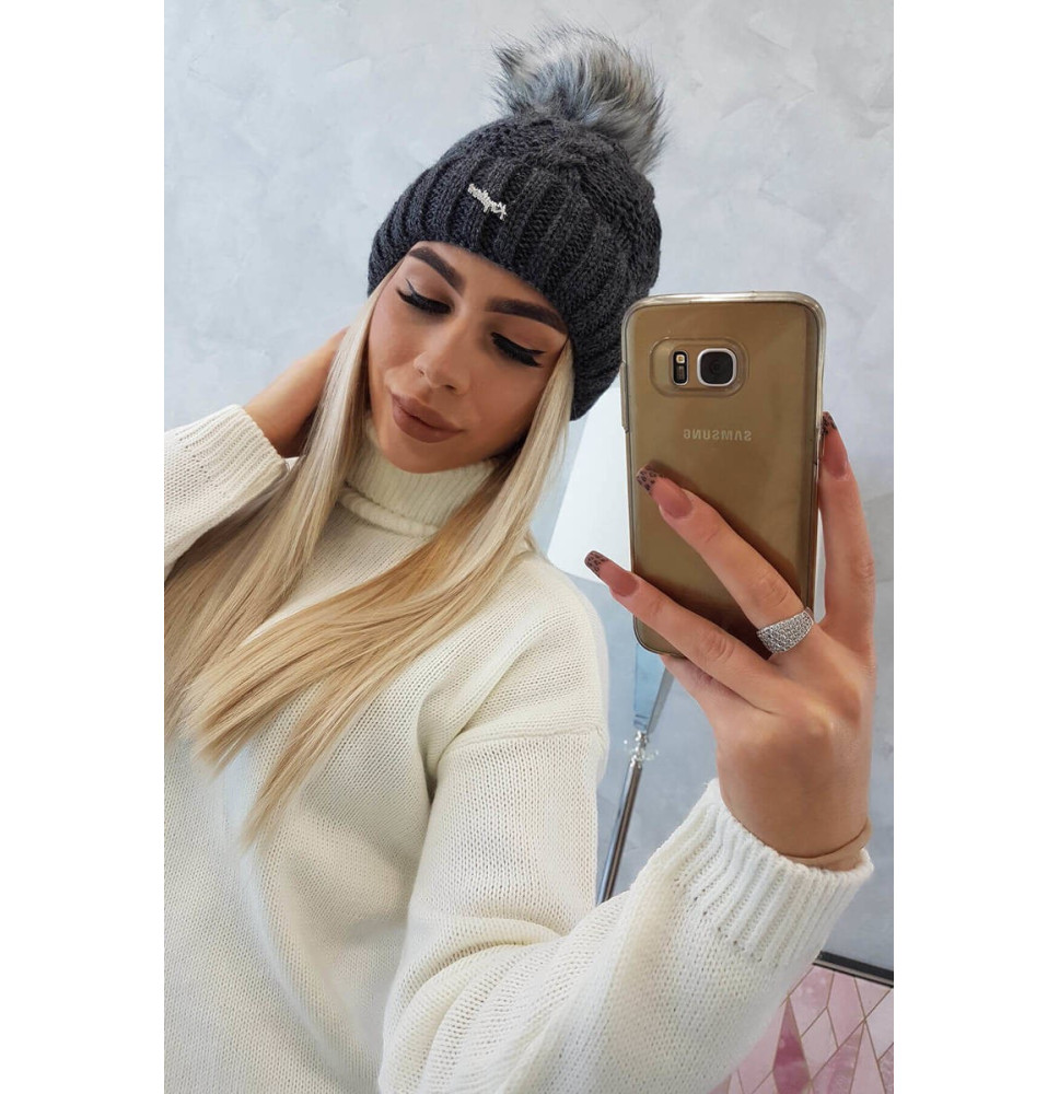 Női téli kalap MIK163 grafit