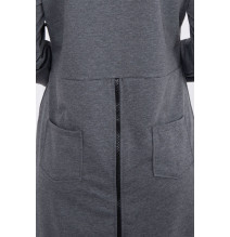 Női cipzáras pulóver, hátsó részben MI8997 grafit