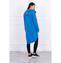 Női cipzáras pulóver, hátsó részben MI8997 farmer