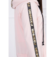 Női cipzáras pulóver, hátsó részben MI8997 rózsaszín