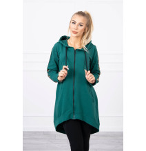 Női cipzáras pulóver, hátsó részben MI8997 zöld