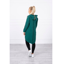 Női cipzáras pulóver, hátsó részben MI8997 zöld