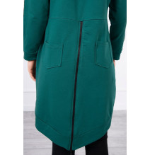 Női cipzáras pulóver, hátsó részben MI8997 zöld