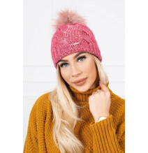Női téli kalap MIK181 rózsaszín