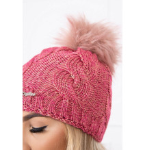 Női téli kalap MIK181 rózsaszín