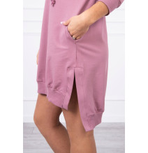 Ruha meghosszabbított hátsó és egy kapucnival MI9078 sötét rózsaszín