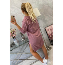 Ruha meghosszabbított hátsó és egy kapucnival MI9078 sötét rózsaszín