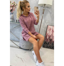 Ruha meghosszabbított hátsó és egy kapucnival MI9078 sötét rózsaszín