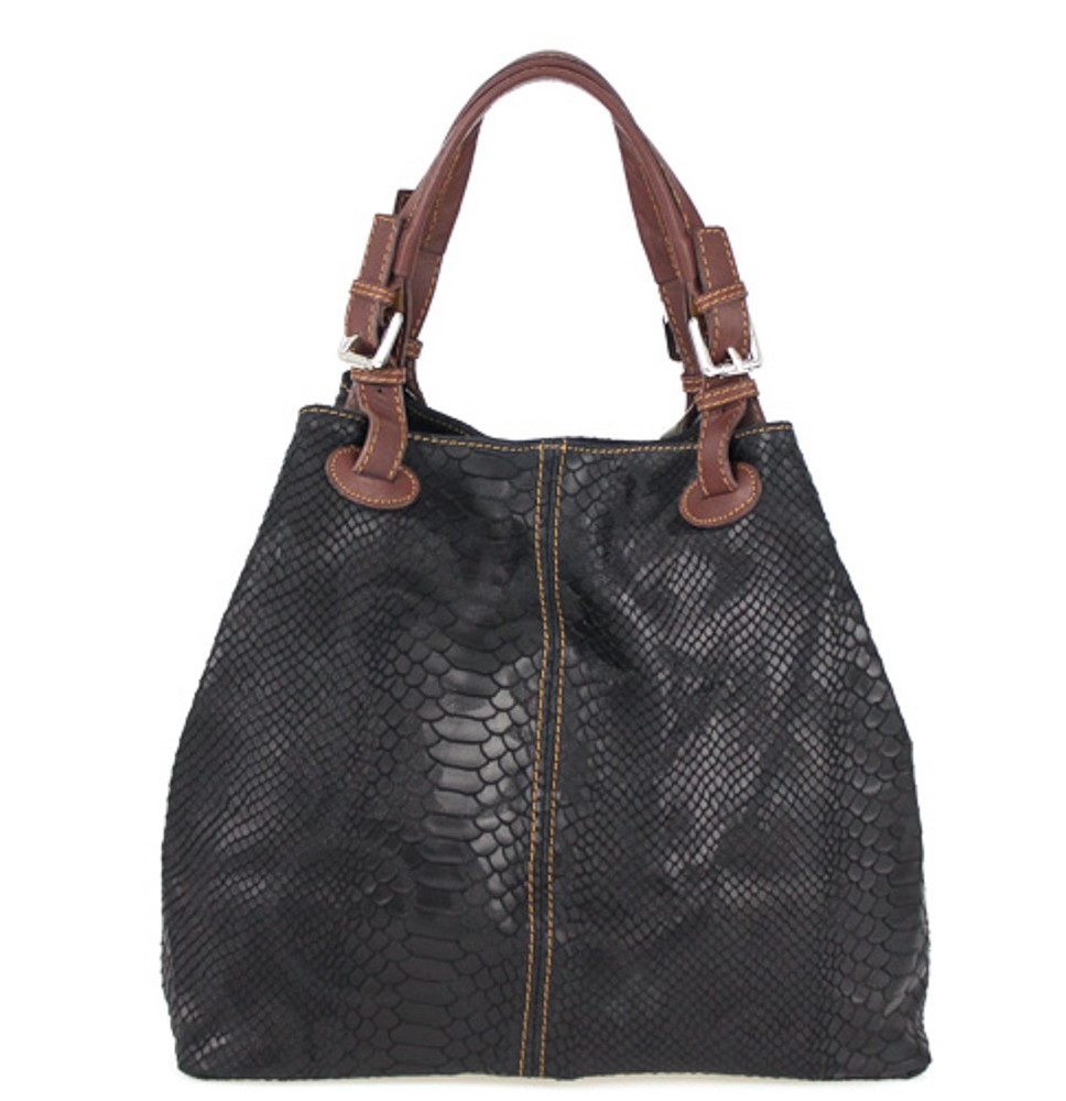 Bőr kézitáska nyomtatási táska 35 fekete