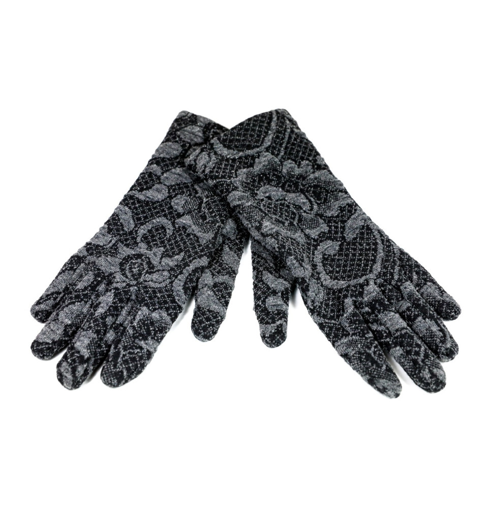 Női kesztyű Jacquard GJG01 szürke Made in Italy