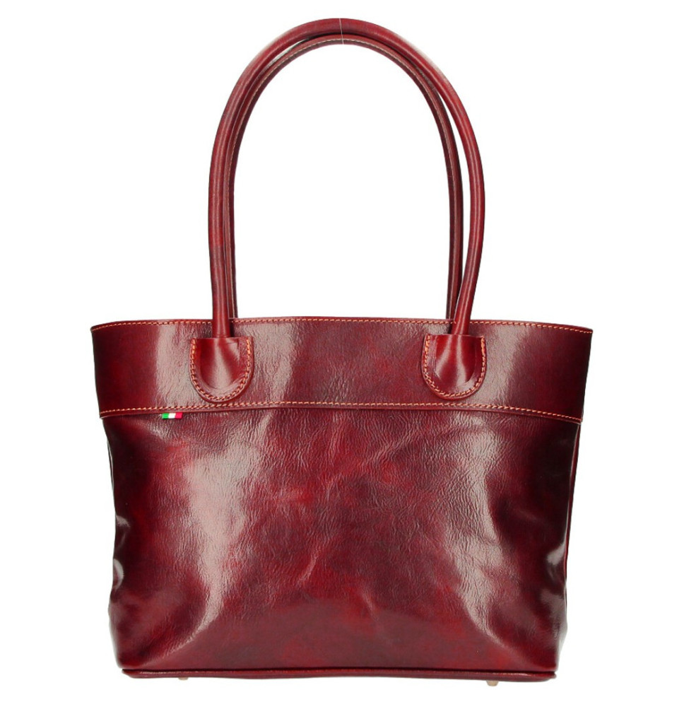 Női bőr kézitáska, piros, OLASZORSZÁGBAN