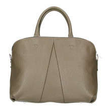 Bőr kézitáska MI87 sötét szürke-barna Made in Italy