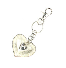 Bőr kulcstartó szív aranysárga