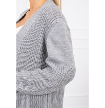 Női kardigán hosszú kardigán MI2019-2 sötét szürke