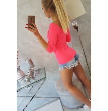 Póló kerek nyakkivágással MI8832 rózsaszín neon