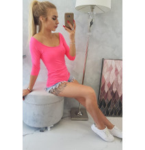 Póló kerek nyakkivágással MI8832 rózsaszín neon