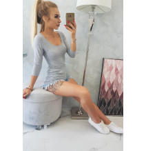 Póló, kerek nyakkivágással, MI8832 szürke