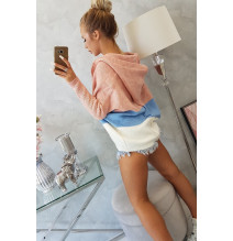 Női pulóver kapucnival MI2019-15 krém