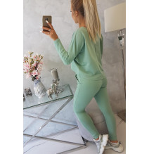 Női szett túlméretes blúzzal MI9091 sötét menta