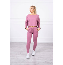 Női szett túlméretes blúzzal MI9091 sötét rózsaszín