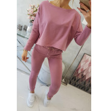 Női szett túlméretes blúzzal MI9091 sötét rózsaszín