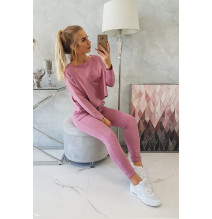 Női szett túlméretes blúzzal MI9091 sötét rózsaszín