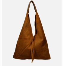 Bőr barna kézitáska velúr kivitelben 184