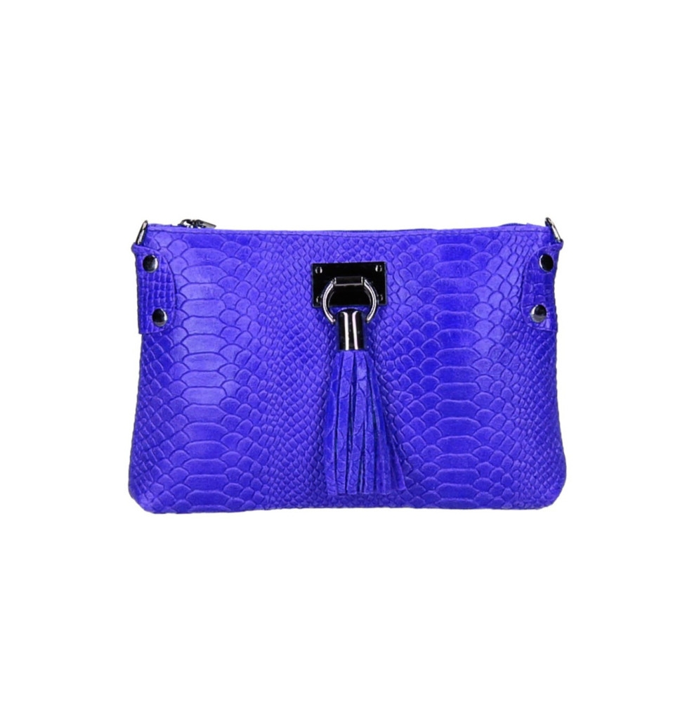 Bőr kézitáska MI42 azúrkék Made in Italy