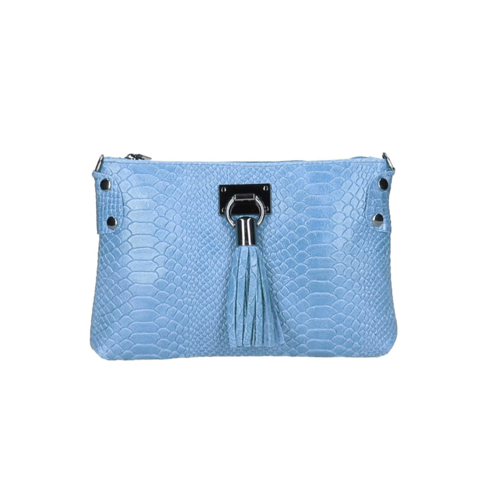 Bőr kézitáska MI42 égszínkék Made in Italy